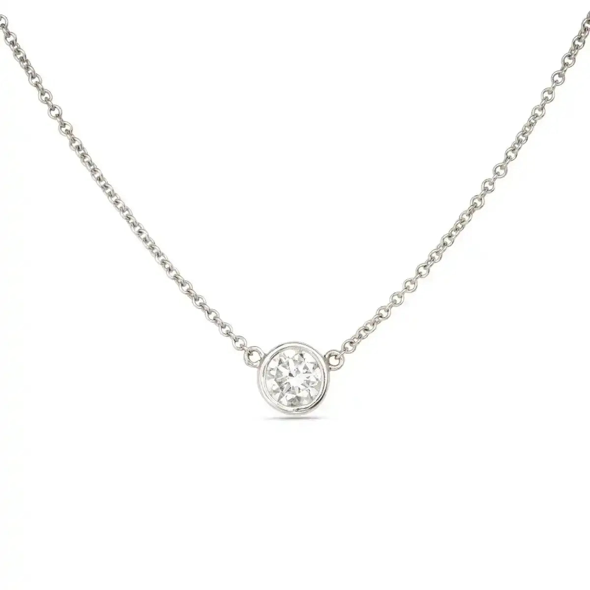 05-ct-round-bezel-set-lab-diamond-solitaire-on-chain-necklace-9955182 - VELA JEWELLERS