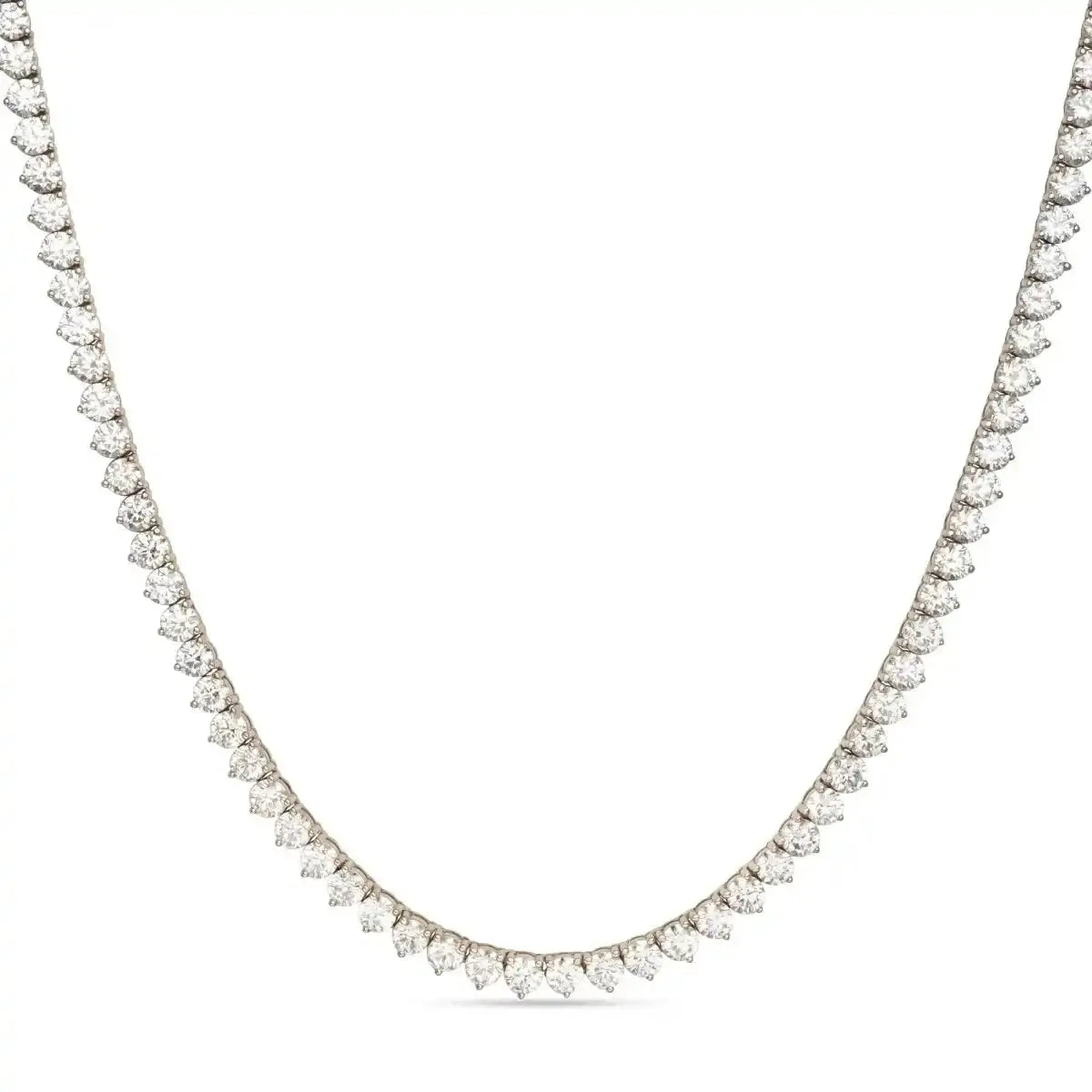 34-ctw-three-prong-lab-diamond-tennis-necklace-necklace-1552389 - VELA JEWELLERS