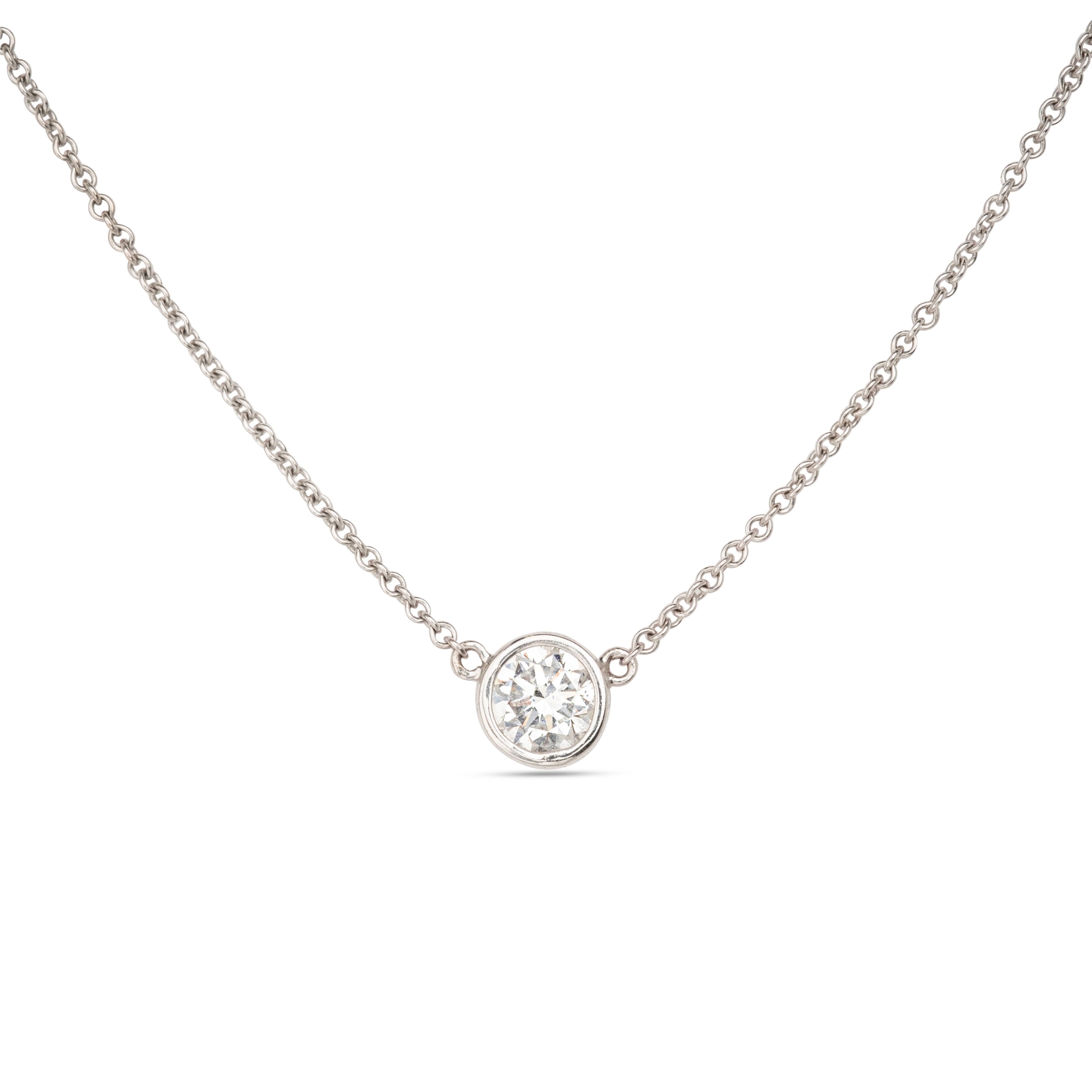 0.5 ct Round Bezel Set Lab Diamond Solitaire on Chain