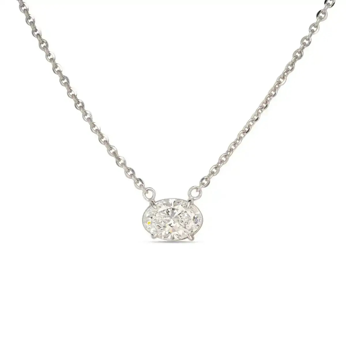1-ct-oval-east-west-lab-diamond-solitaire-on-chain-necklace-6514788 - VELA JEWELLERS 