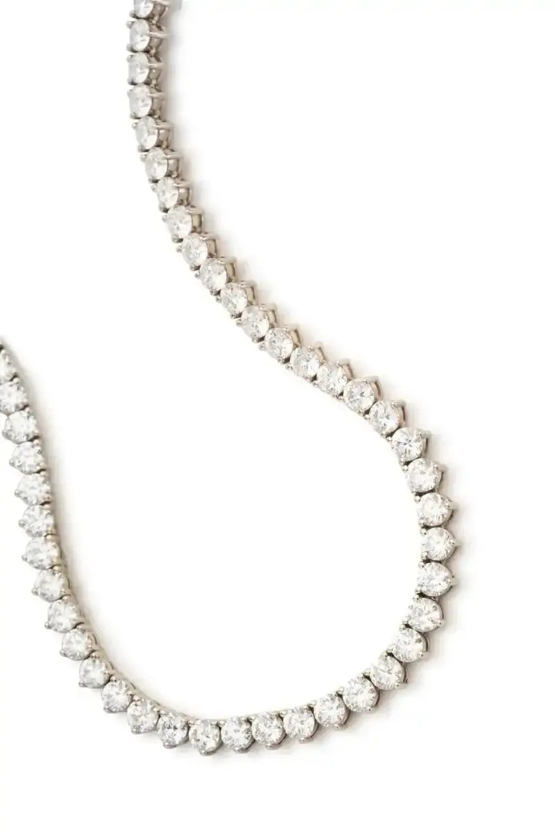 34-ctw-three-prong-lab-diamond-tennis-necklace-necklace-9188108 - VELA JEWELLERS 