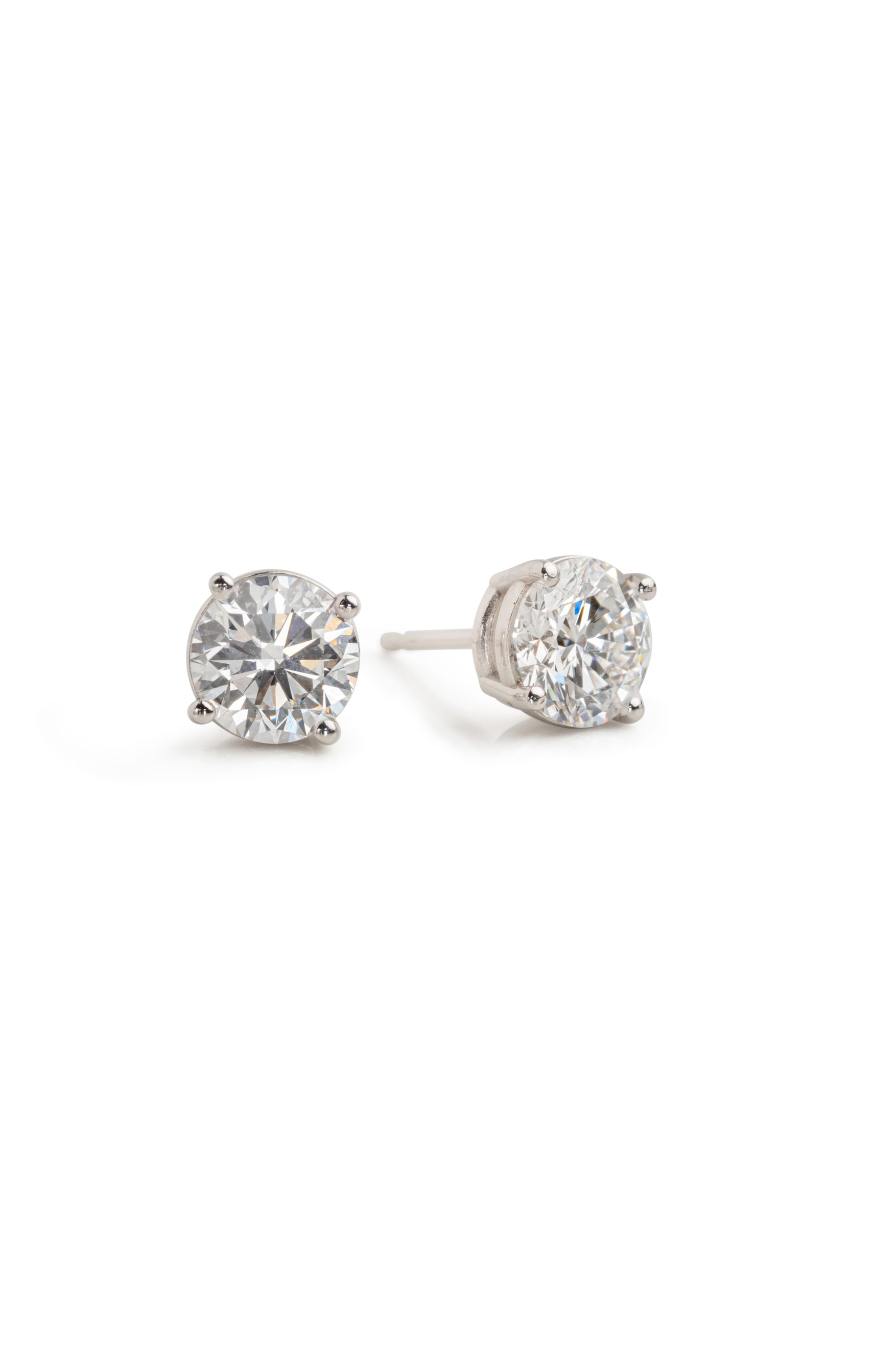 Timeless Diamond Studs- 14k White Gold 1.5 CTW Round Lab Diamond Stud Earrings