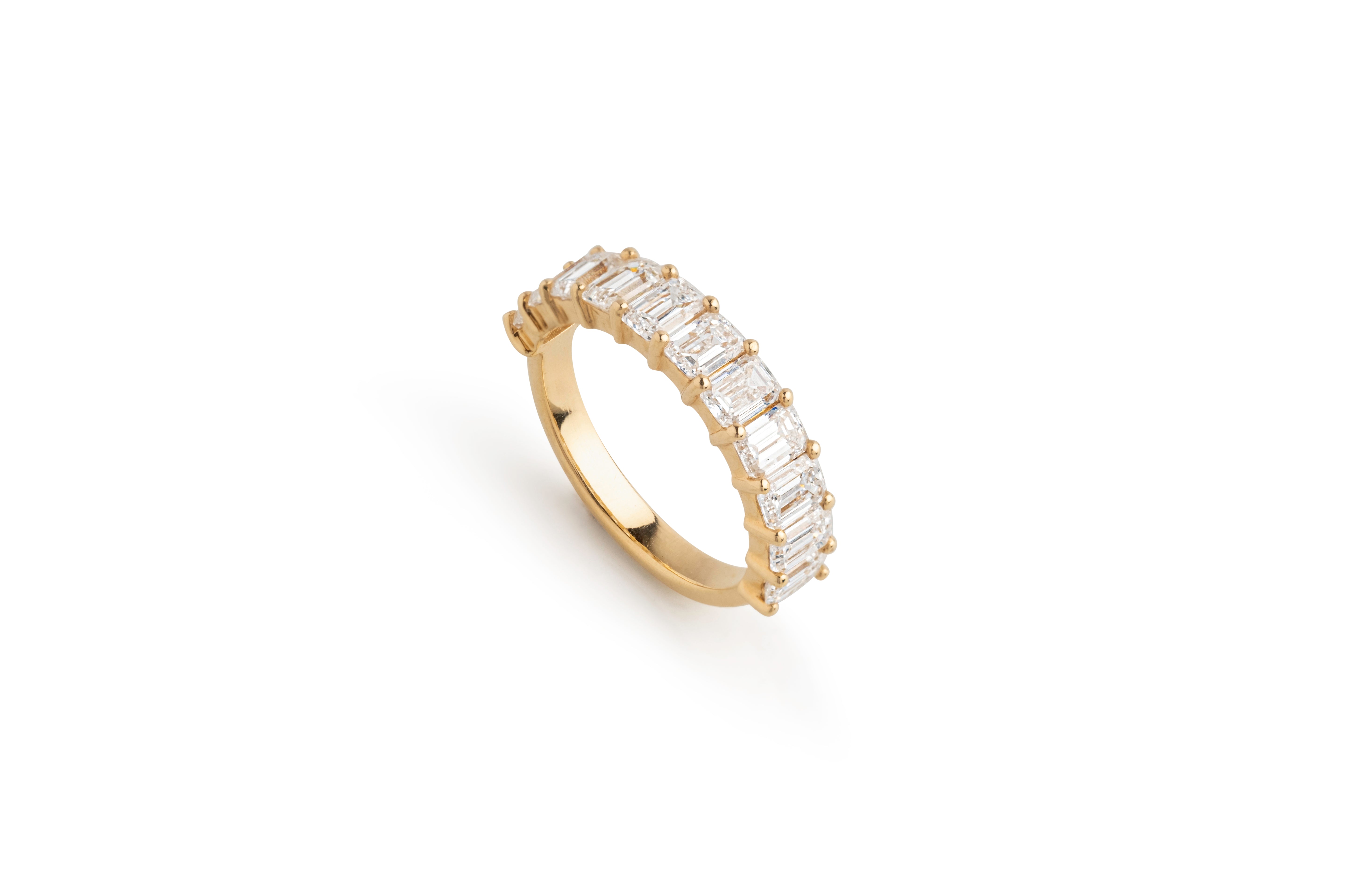 Timeless Emerald Lab Diamond Half Eternity Band