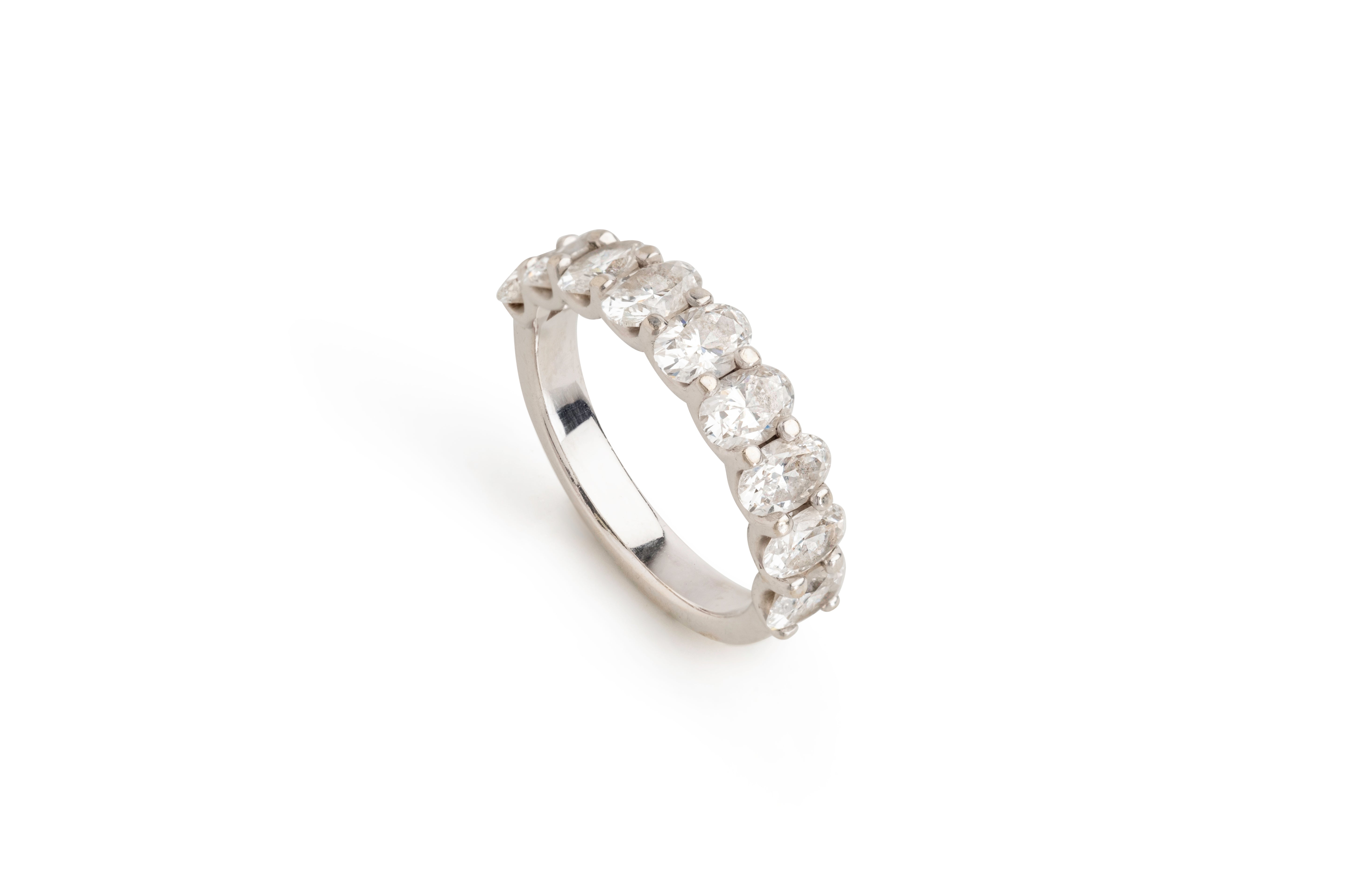 Timeless Oval Lab Diamond Half Eternity Ring