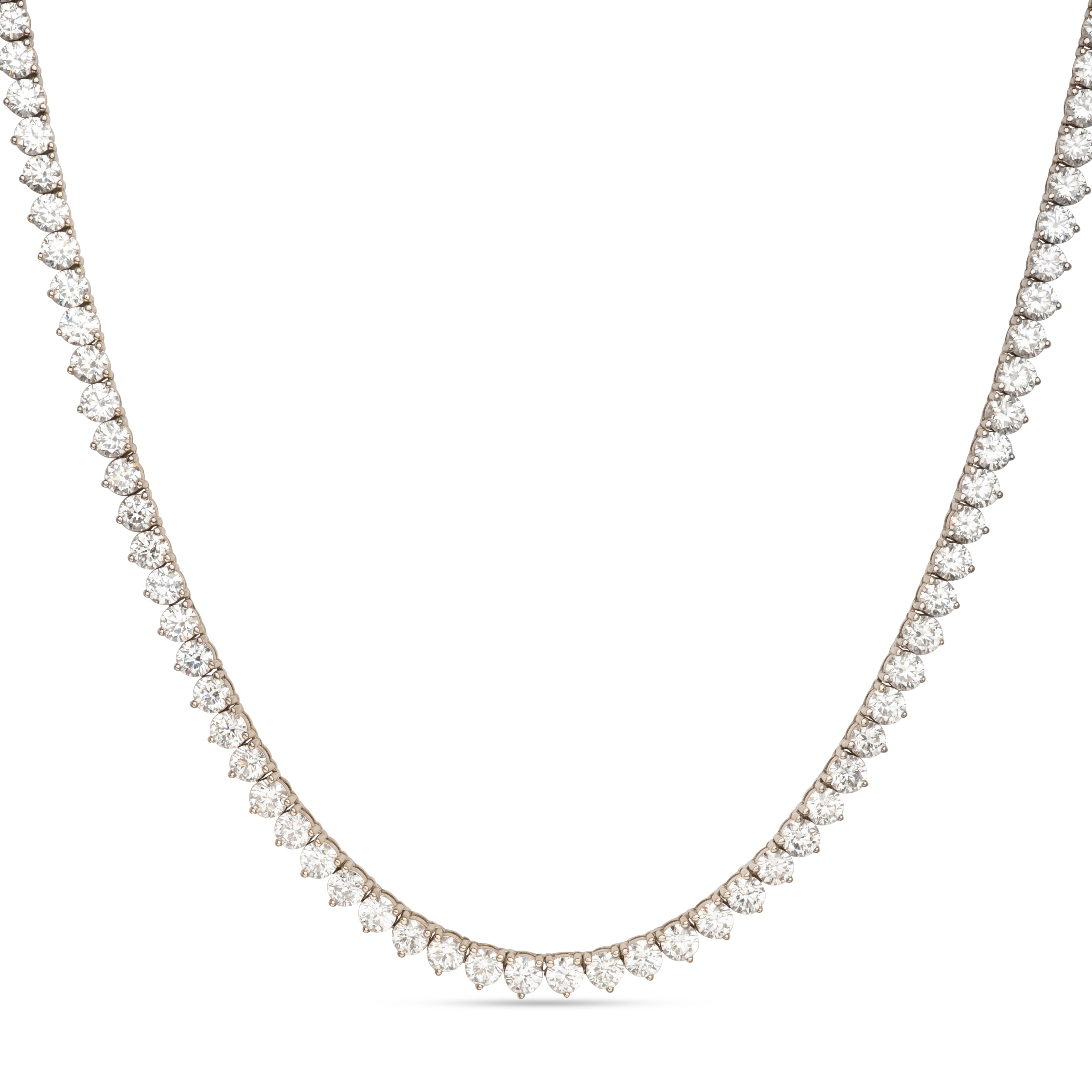 34 ctw Three-Prong Lab Diamond Tennis necklace