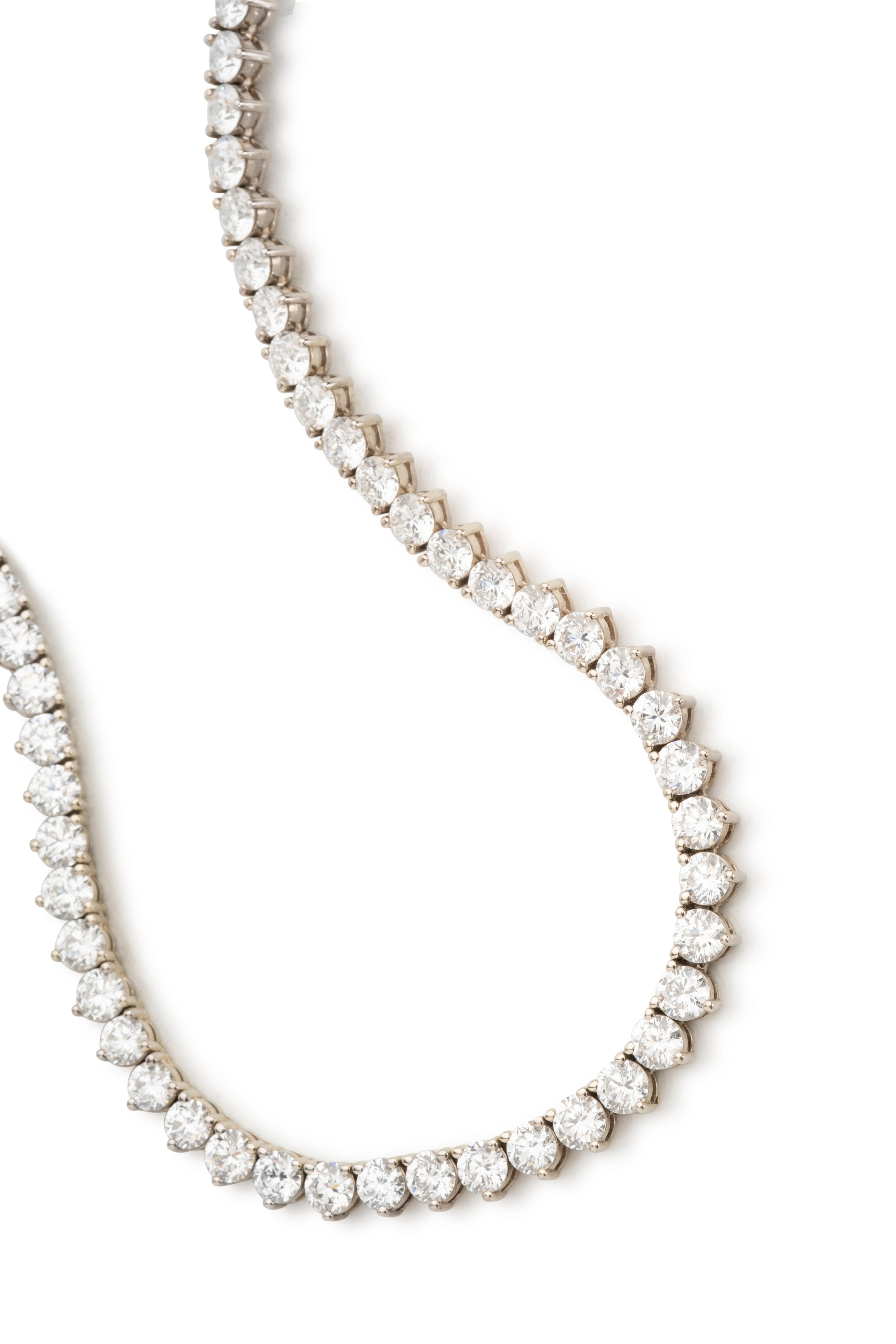 34 ctw Three-Prong Lab Diamond Tennis necklace